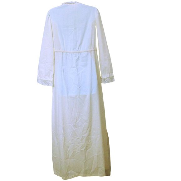 Vintage 70s-80s JCPenney Prairie Dressing Gown Robe Misses-S Pocket Button-front - Picture 10 of 11